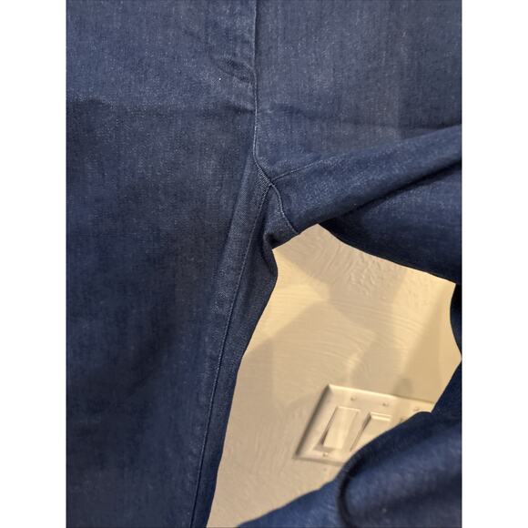 LOFT Women’s The Wide Leg Dark Wash Denim Jeans Size 4 Ann Taylor Boho Stretch  - Picture 3 of 7